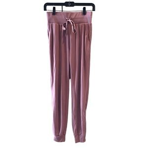 Victoria’s Secret Pajama Bottoms Mauve Soft Ribbed Elastic Waist Bow Tie XS